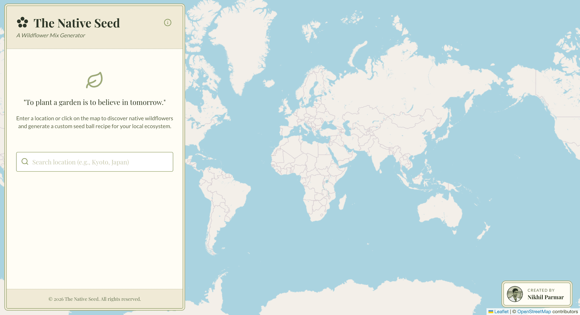 image of my seed mix generation web app